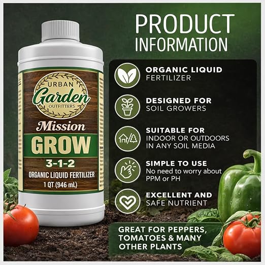 Fertilizante líquido orgánico Mission Fertilizer Grow 3-1-2 32 oz miniatura 2