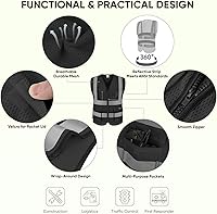 Vista 2 de TICONN Chaleco de seguridad reflectante de alta visibilidad Clase II de malla para mujeres y hombres Cumple con los estándares ANSI