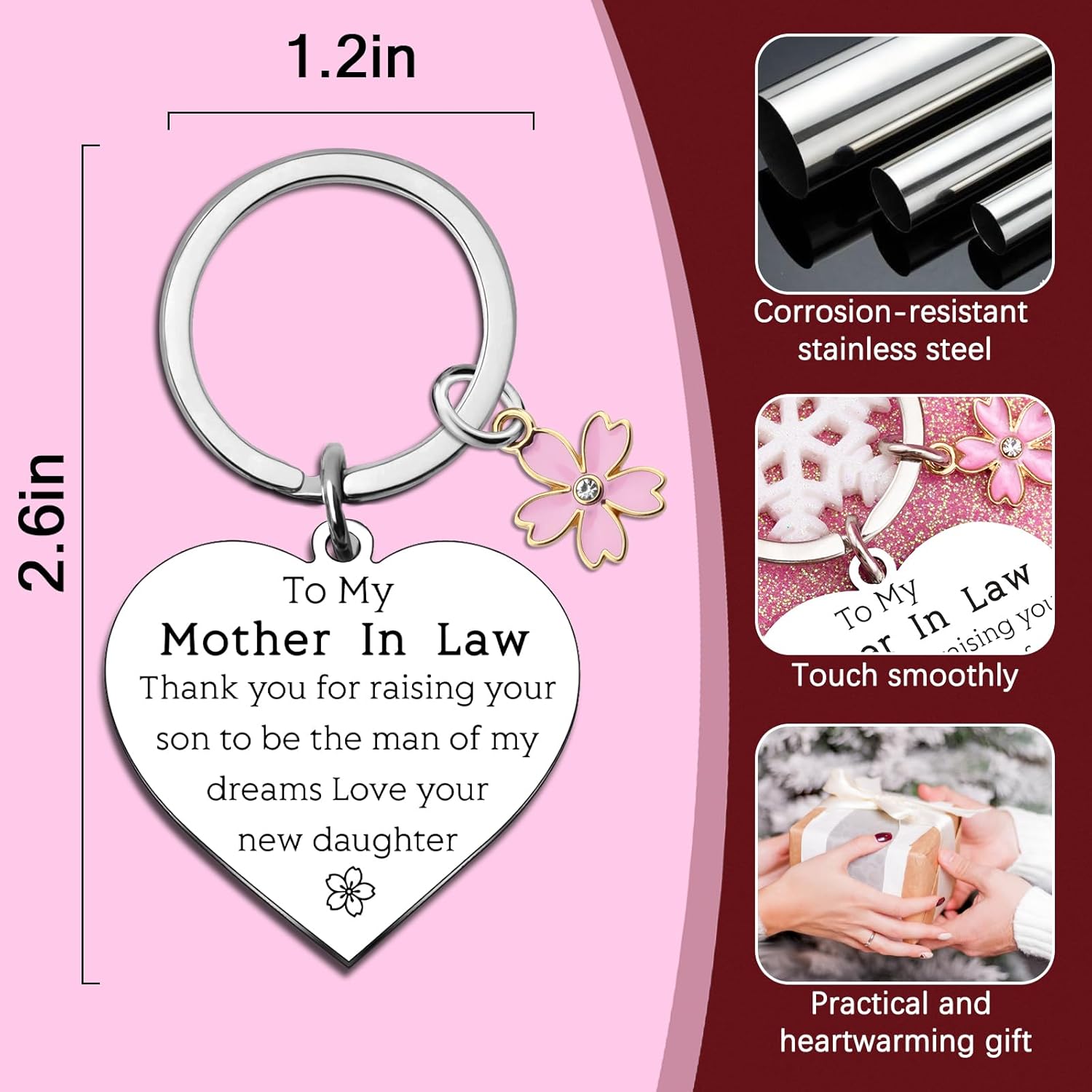 Mother In Law Gifts Unique Mother In Law Keychain for Mothers Day Birthday Wedding Gifts Mothers Of The Groom Gift From Bride - Image 6
