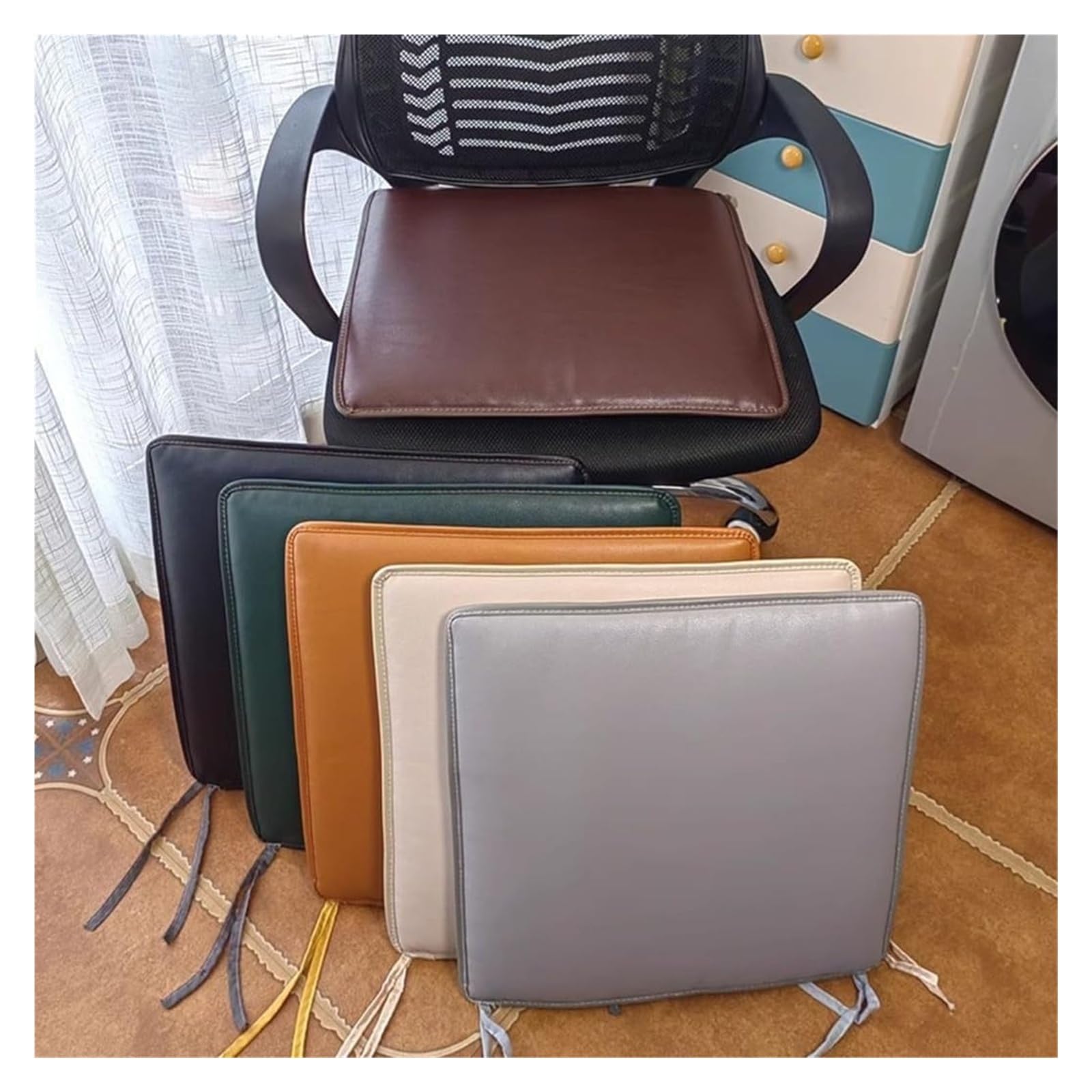 Amazon.co.jp: 防水フェイクレザークッション スクエアチェア