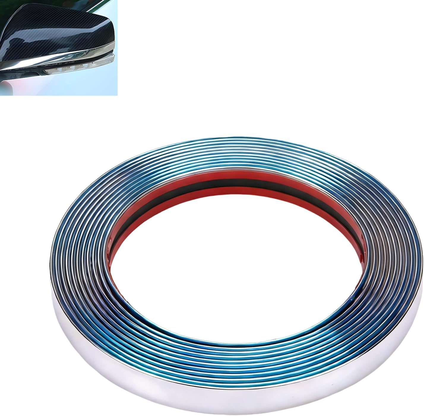 Chrome Trim Molding, 1/2 inch Wide Car Exterior and Interior Molding Trim, Self-Adhesive Auto Body Chromes Trims Strip, Universal Trims for Most Truck RV Door Window