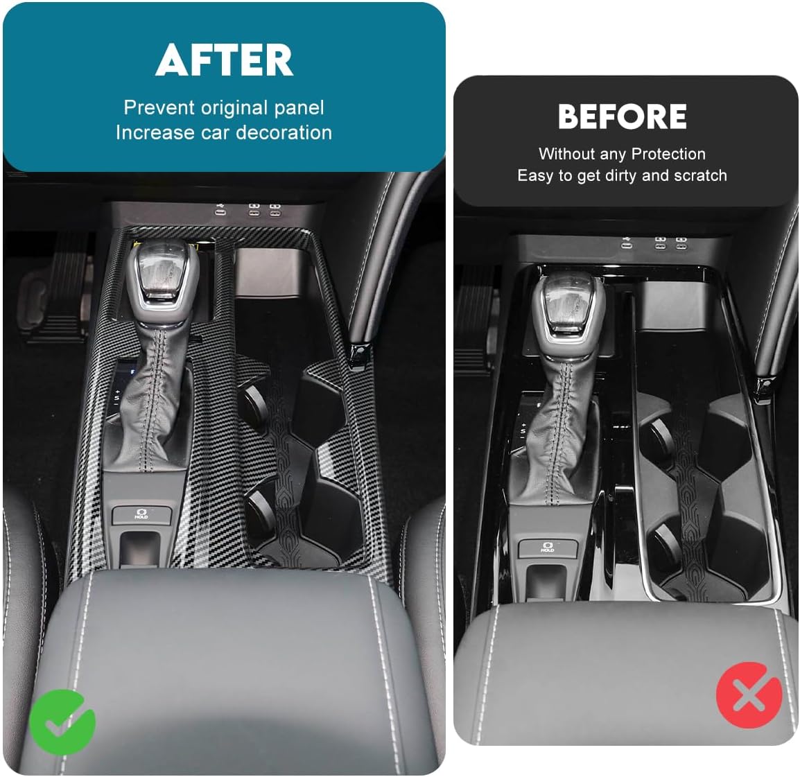 INTGET Gear Shift Panel Cover for 2025 2026 Toyota Camry Accessories Interior ABS Carbon Fiber Style Trim Center Console Sticker Frame Decoration (Carbon Fiber Style, Gear Panel Cover) Gear Panel Cover Carbon Fiber Style