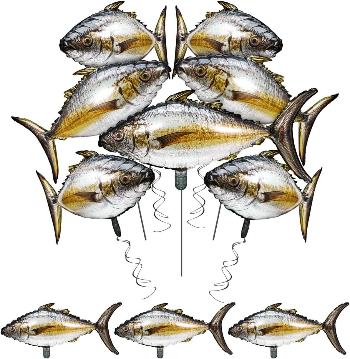Yardwe 10Pcs Tuna Shaped Aluminum Foil Balloons for Birthday Party Decor
