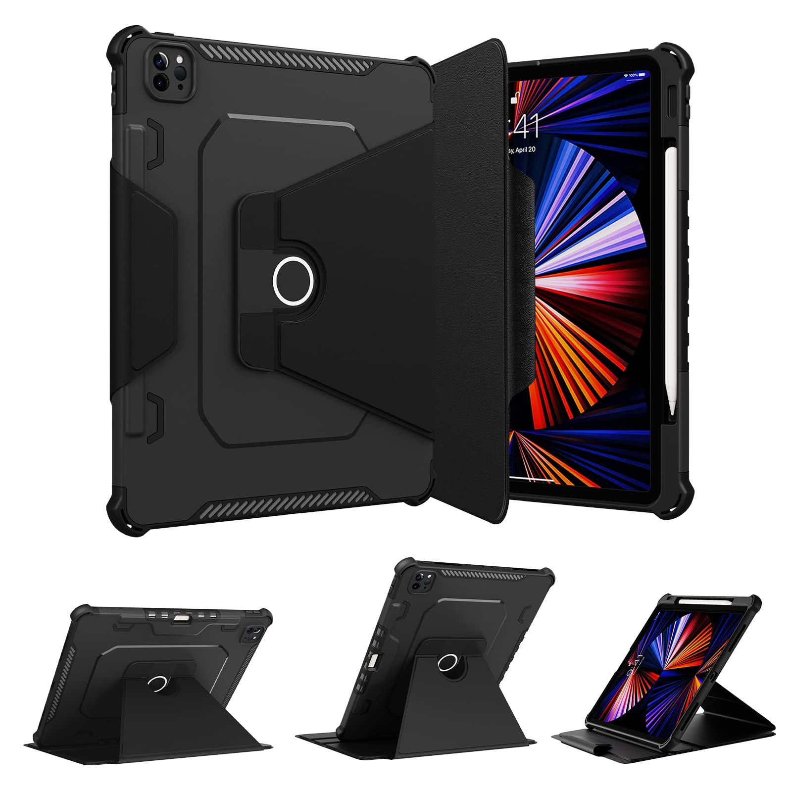 Amazon.co.jp: 360度回転 iPad Pro 12.9 第6世代 2022 ケース 縦置き