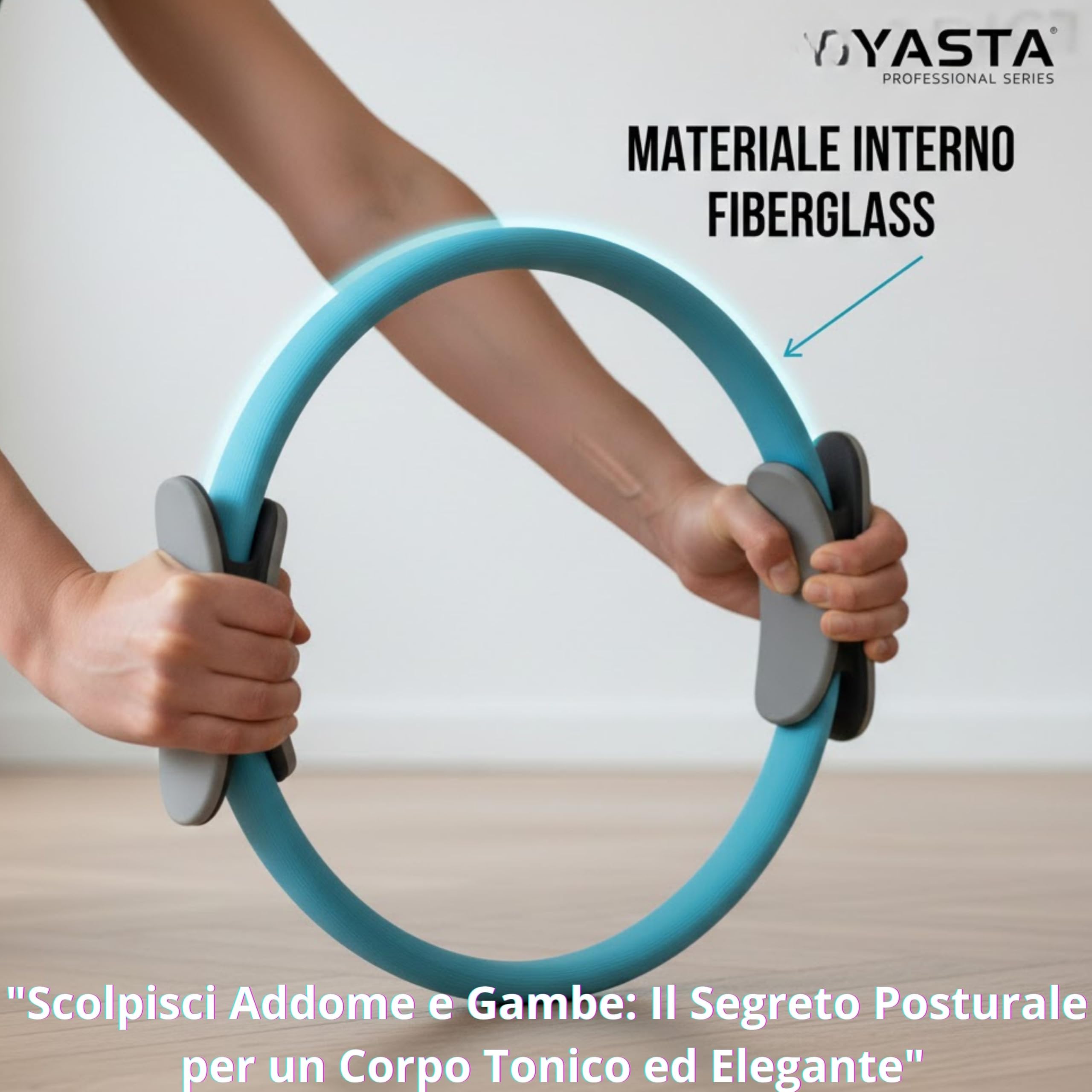 YASTA Pilates Ring 37 cm - Anello Pilates per Allenamento Resistenza Braccia, Gambe e Glutei - Cerchio Magico con Impugnature Ergonomiche Doppie per Yoga, Fitness e Home Gym - Leggero e Portatile