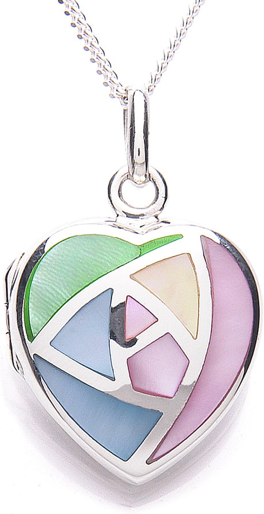MiChic Mother of Pearl Silver Locket with Chain