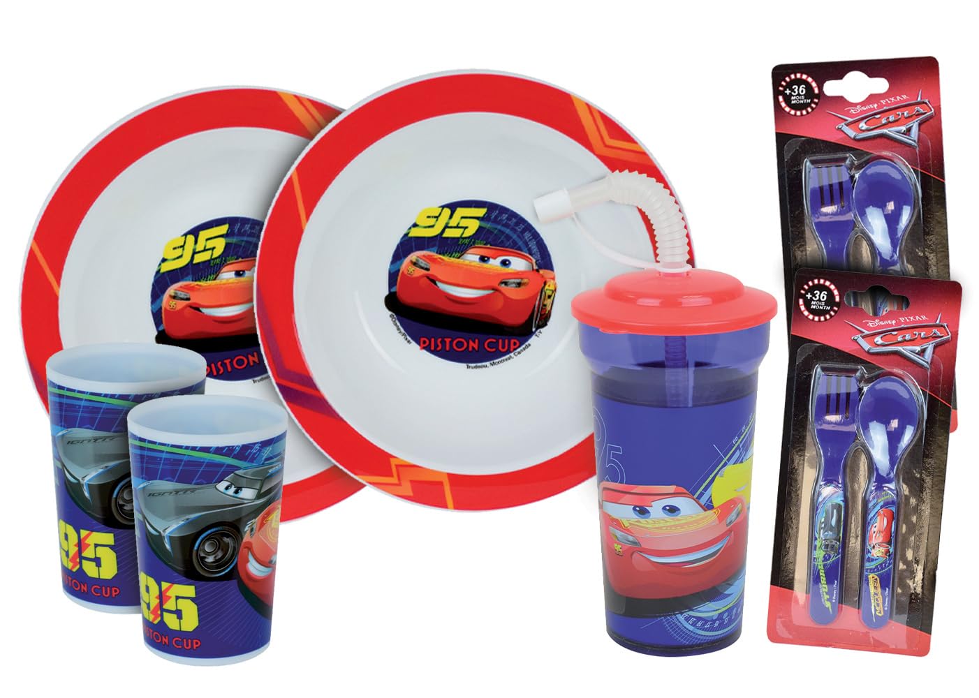 Assiettes et Verres DISNEY CARS Anti-Casse pour Repas Enfant sans Éclaboussures