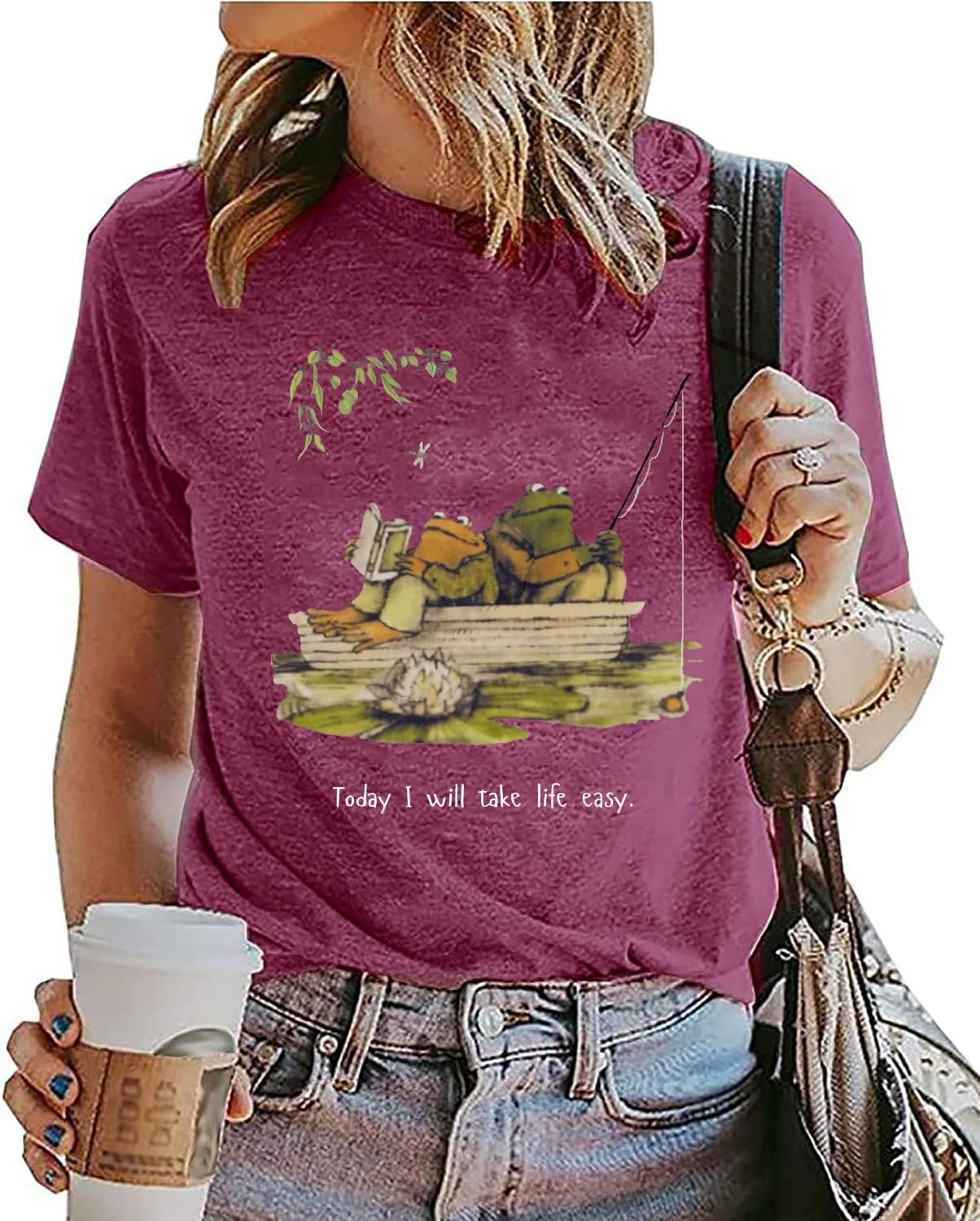 Women Frog T Shirt Vintage Graphic Book Tee Cute Funny Teacher Tee Tops - view 2