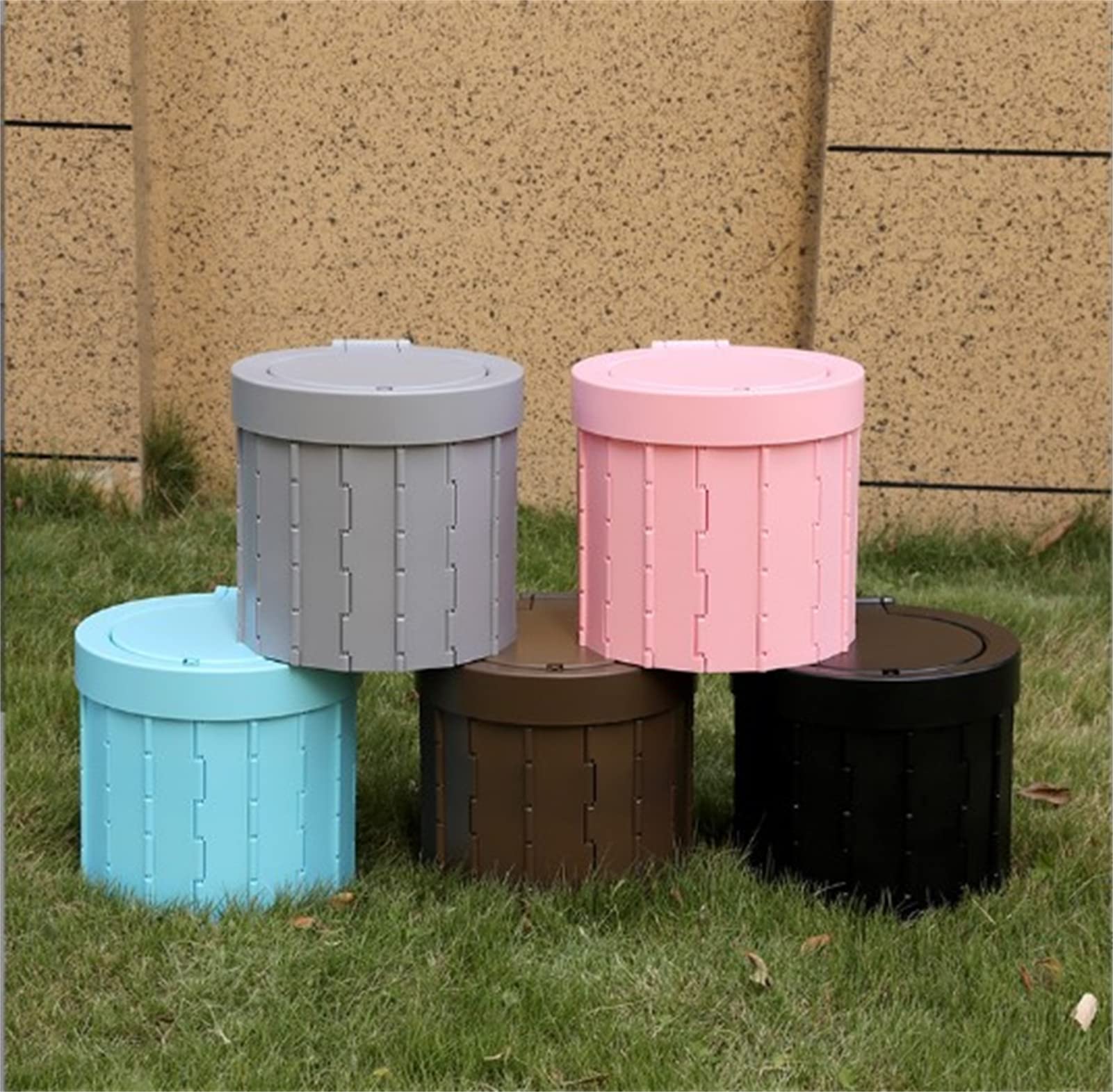 Toilette de voyage portable et wc de camping pliable avec couvercle lavable