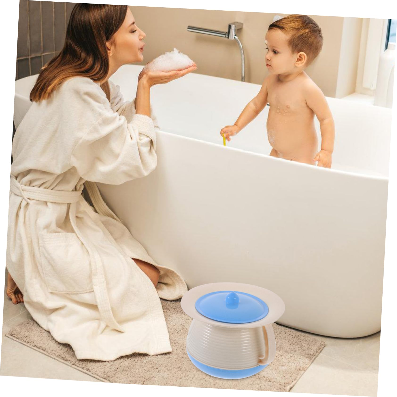 VICASKY Vaso da notte unisex portatile con coperchio, per adulti e adatto per casa e in viaggio, materiale durevole, facile da pulire, anziani
