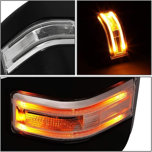 Miniatura 5 de DNA Motoring TWM-051-T999-CH-CL - Par de espejos de remolque laterales de señal de giro alimentados+calentados+LED, compatibles con 99-07