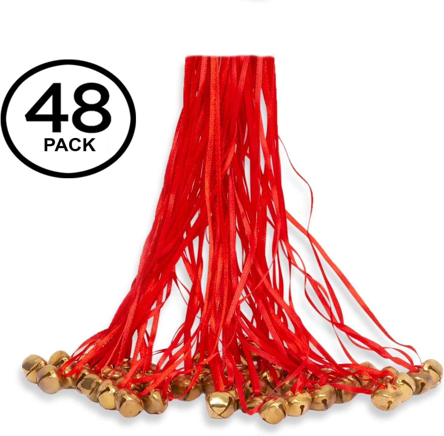 Jingle Bell Necklaces - 48 Pc - Bulk Christmas Necklaces - Gold Bell Necklaces - Funny Party Hats - Image 7