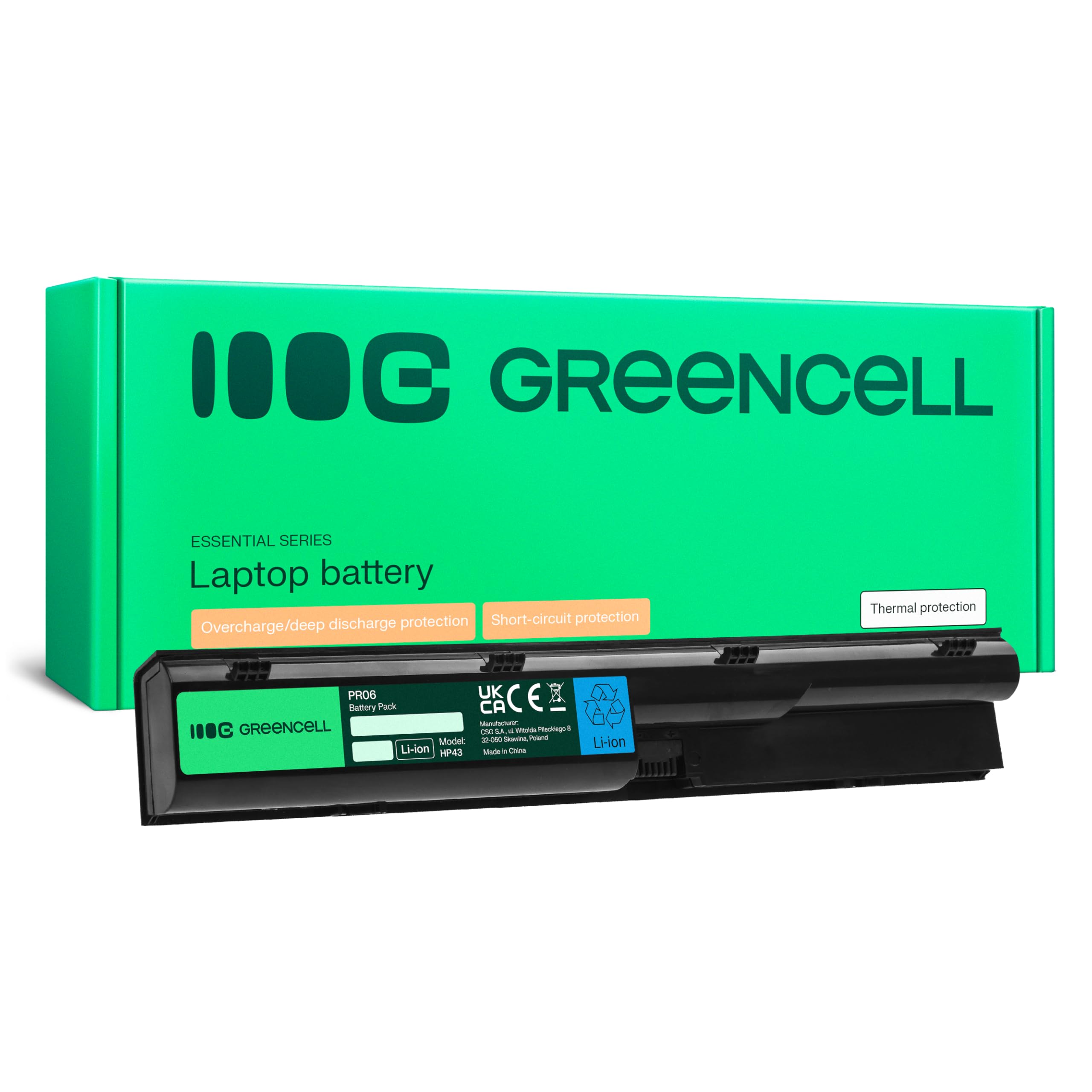 Green Cell PR06 PR09 633805-001 650938-001 HSTNN-LB2R HSTNN-OB2R HSTNN-DB2R Laptop Battery for HP ProBook 4330s 4430s 4530s 4535s 4540s 4545s 4331s 4433 1s 443 5s 4445s 4446s
