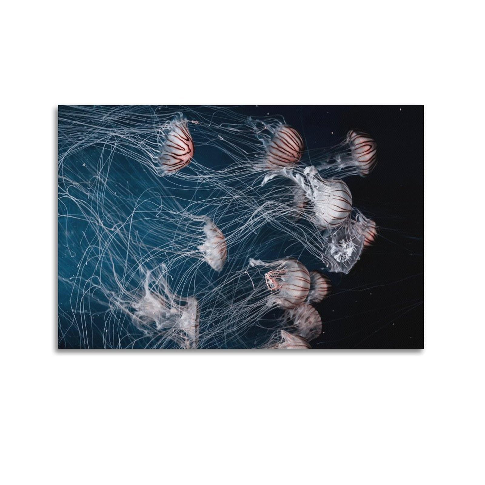 CXHJCA Sea Life Poster Chubby Jellyfish Poster Decorative Painting Canvas Wall Posters And Art Picture Print Modern Family Bedroom Decor Posters 16x24inch(40x60cm)