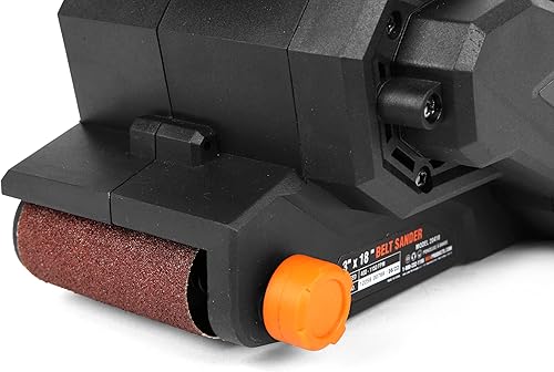 Miniatura 3 de WEN Lijadora de correa inalámbrica, velocidad variable, de mano y portátil (solo herramienta, batería máxima de 20 V no incluida) (20418BT)