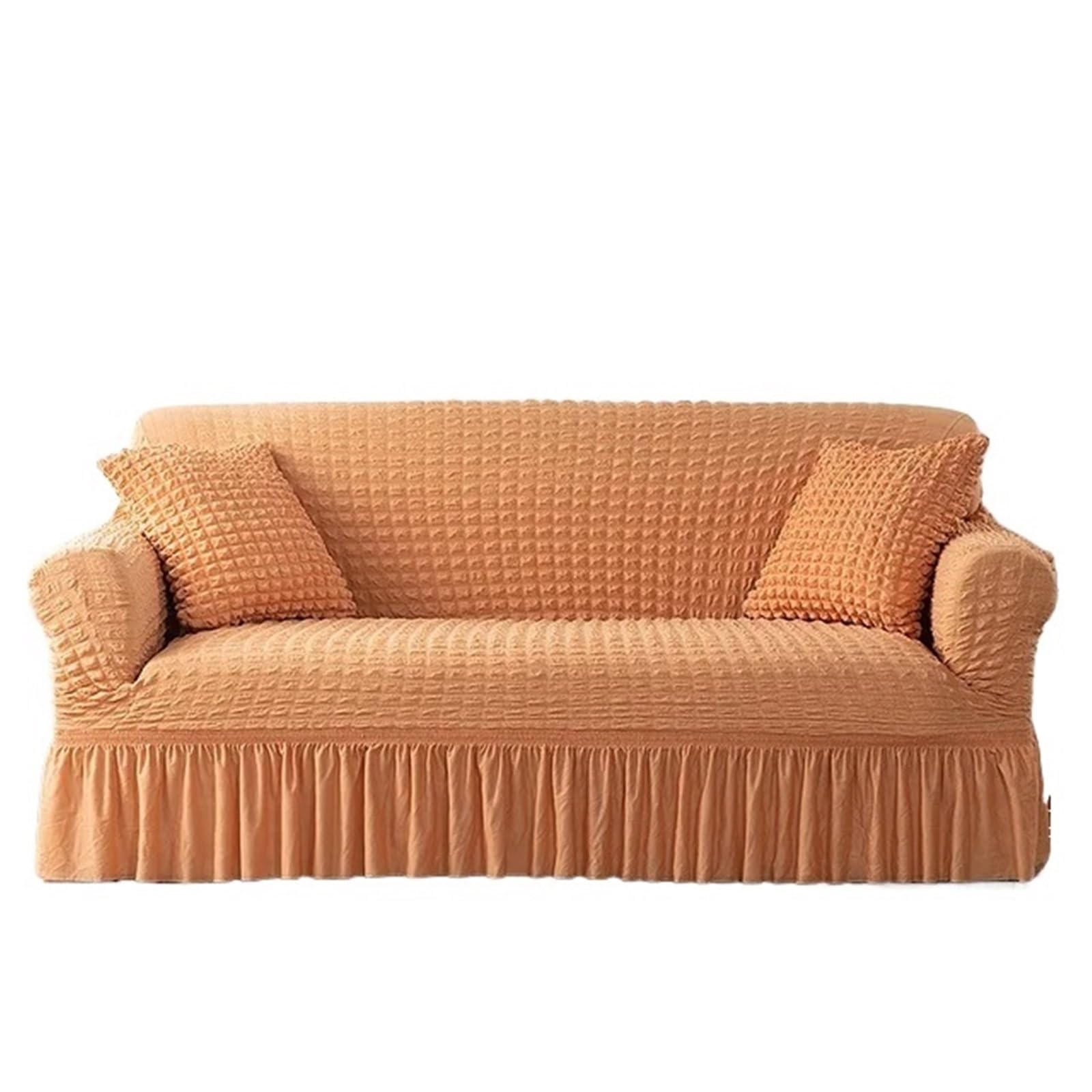 SUBLXPoten Sofa Cover with Skirt Pink Plaid Skirt Stretch Sofa Cover for Living Room 1 2 3 4 Seat Armchair L Shape Couch Covers(Color 8,3-seater 170-230cm)