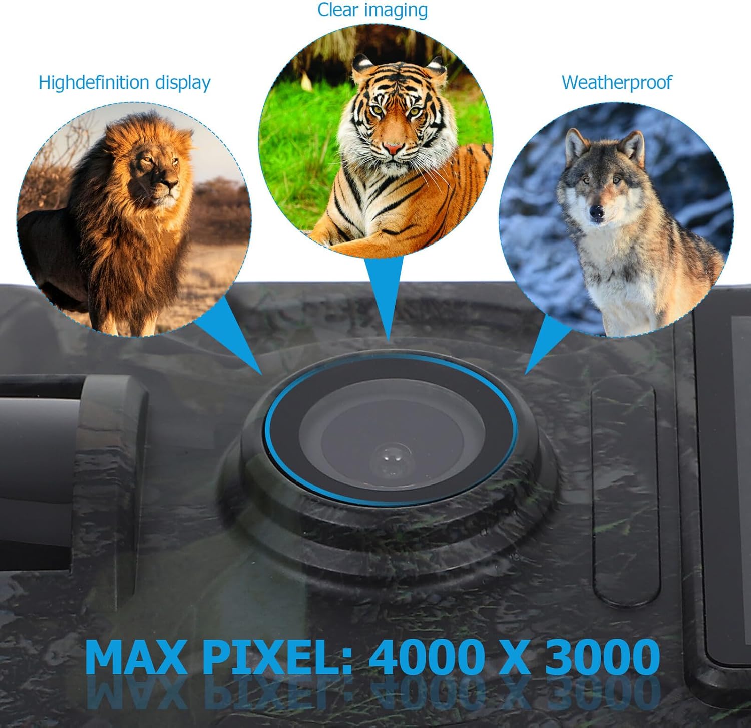 Toyvian 0インチカラースクリーン搭載トレイルカメラセット 1080P 写真 防水構造 モーションセンサー付 狩猟 野生動物観