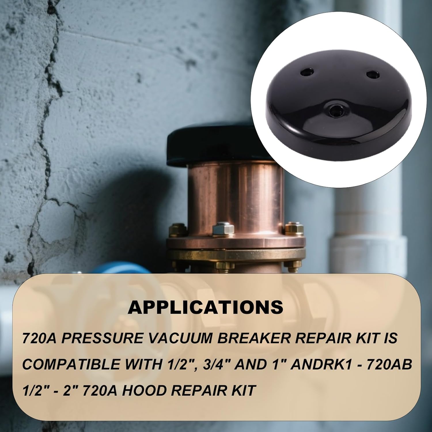 Gosknor RK1-720A Pressure Vacuum Breaker Repair Kit, 720A Repair Kit Compatible with Zurn Wilkins 1/2" 3/4" 1" Pressure Vacuum Backflow Preventer Replacement Parts