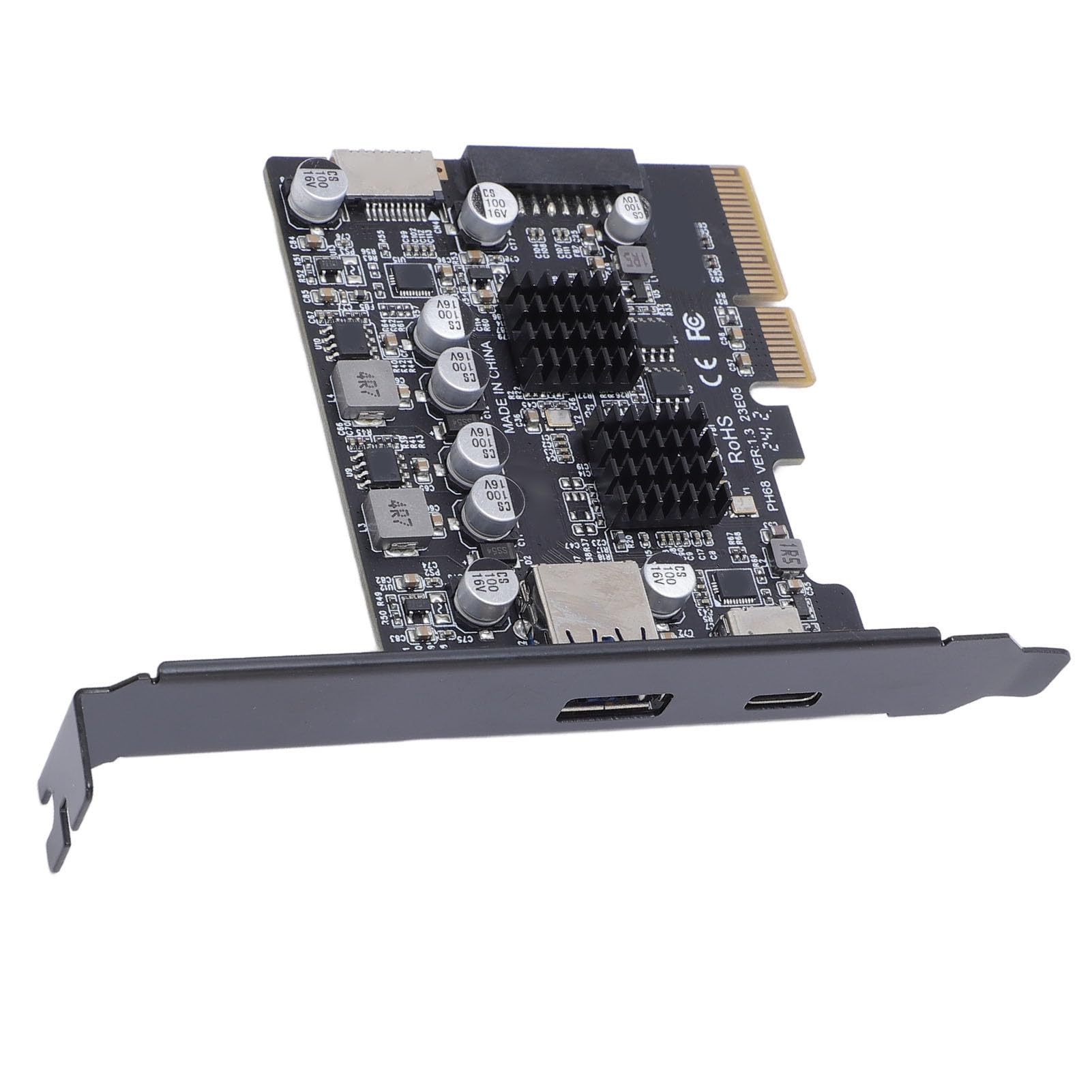 Yosoo Health Gear Scheda di Espansione PCIe A USB 3.2 PCB Scheda di Espansione USB PCI Express 3.0 10 Gbps con A Tipo C Tipo E 19 Pin 20 Pin per Aggiornamento PC Desktop Ed del Pannello Frontale