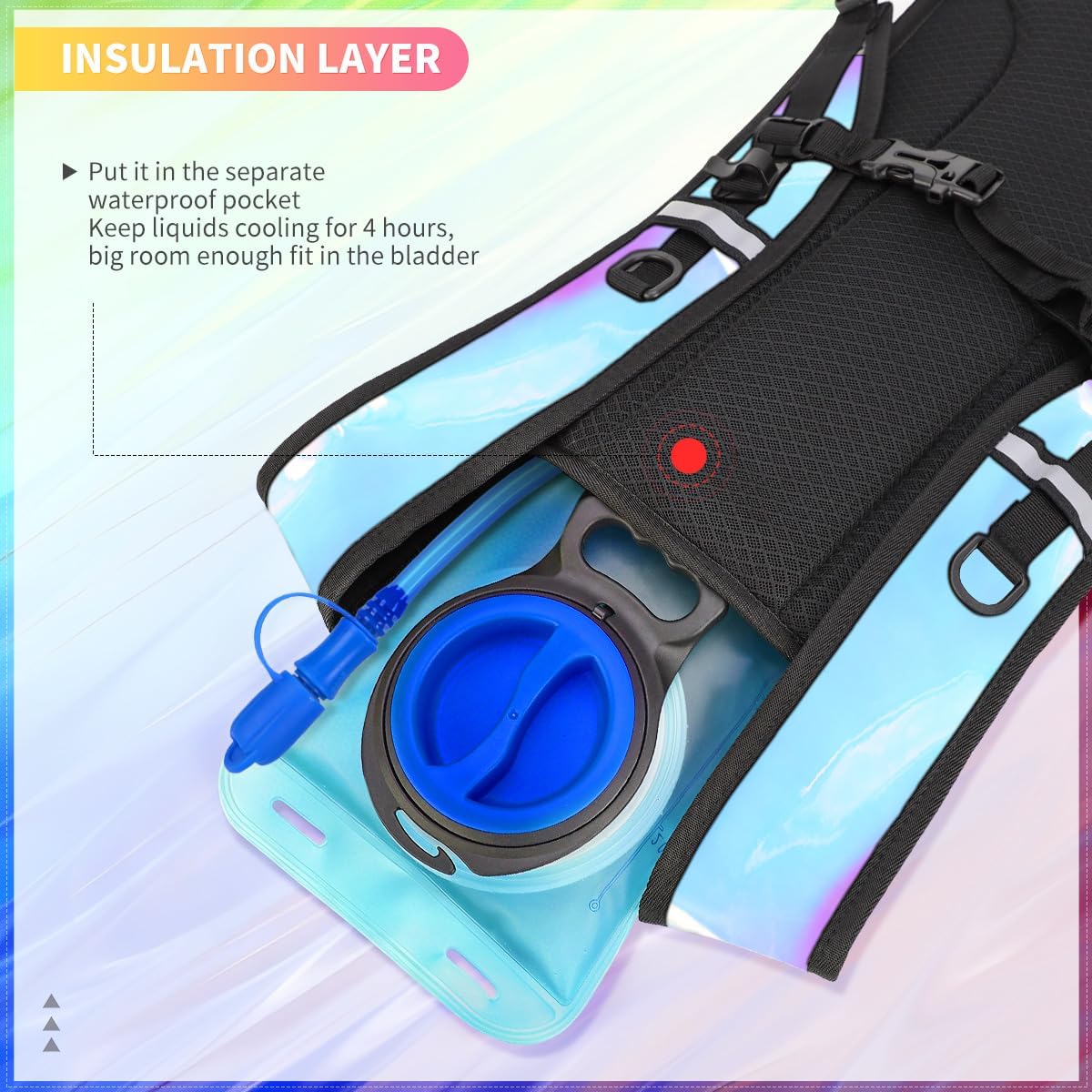 Hydration Backpack, Water Backpack with 2L Hydration Bladder, Rave Backpack Hydration Pack, Festival Essential for Raves, Hiking, Cycling, Climbing, Running, Outdoor, Camping and More