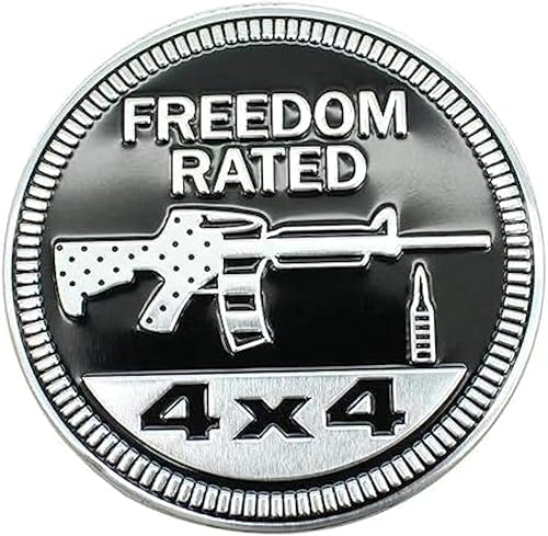 Miniatura 1 de YUGEYE - Calcomanías de metal para automóvil, 4 x 4, emblemas de metal 3D, emblemas redondos, calcomanías de insignia de automóvil (calificación