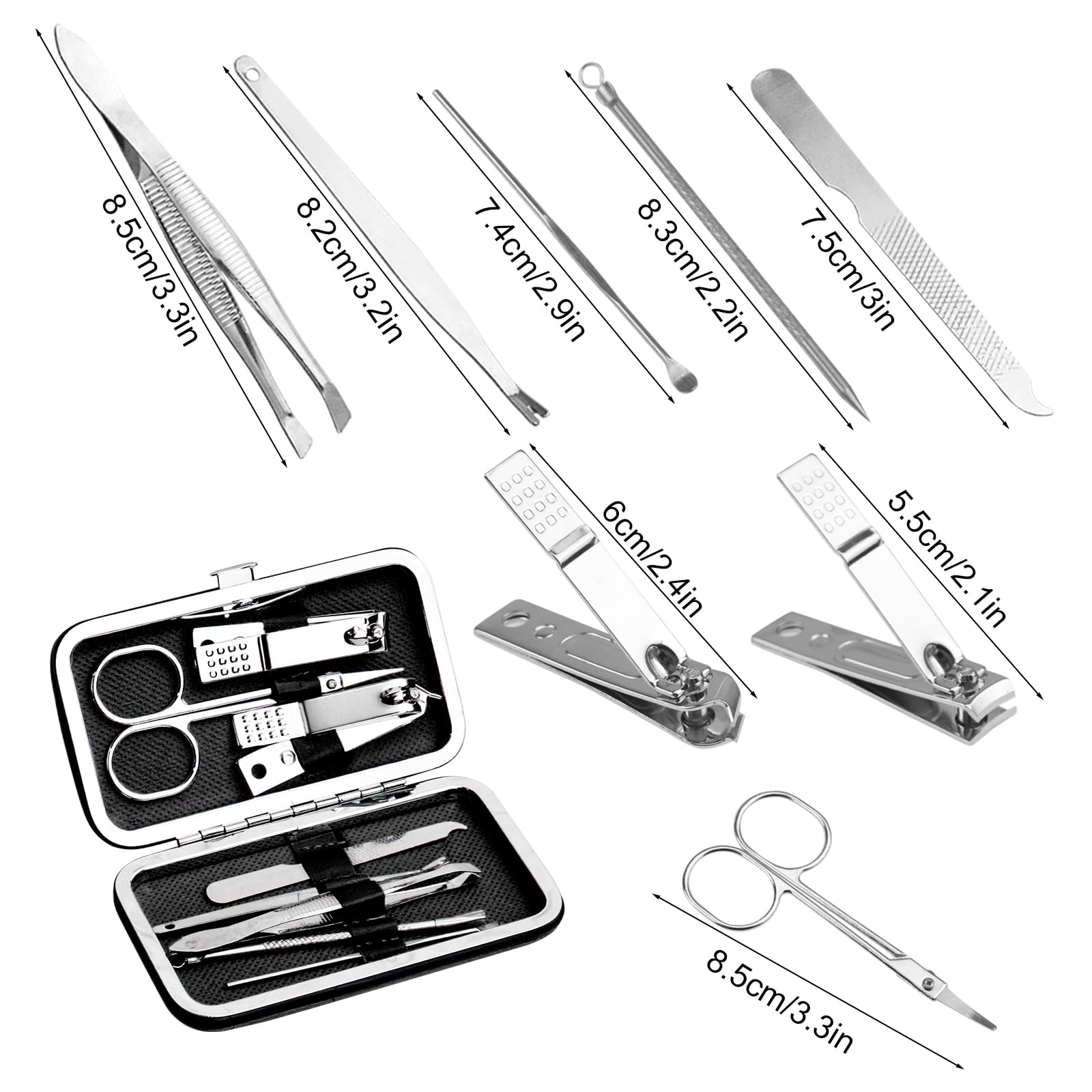 Zestaw do manicure luzem, zestaw obcinaczy do paznokci ze stali nierdzewnej, solidny obcinacz do tipsów do paznokci, profesjonalny obcinacz do paznokci, osobisty zestaw do pedicure, prezent (8-24)