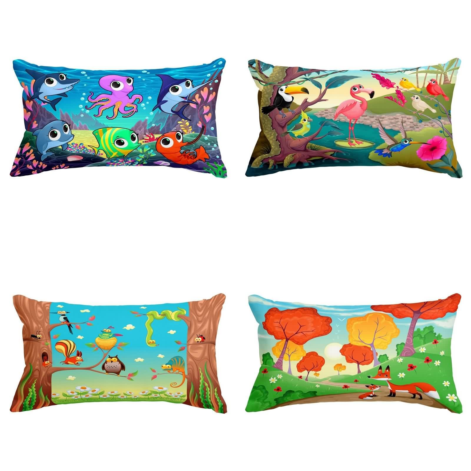 Housse de coussin imprimés raffinés au toucher soie délicat CEVAN