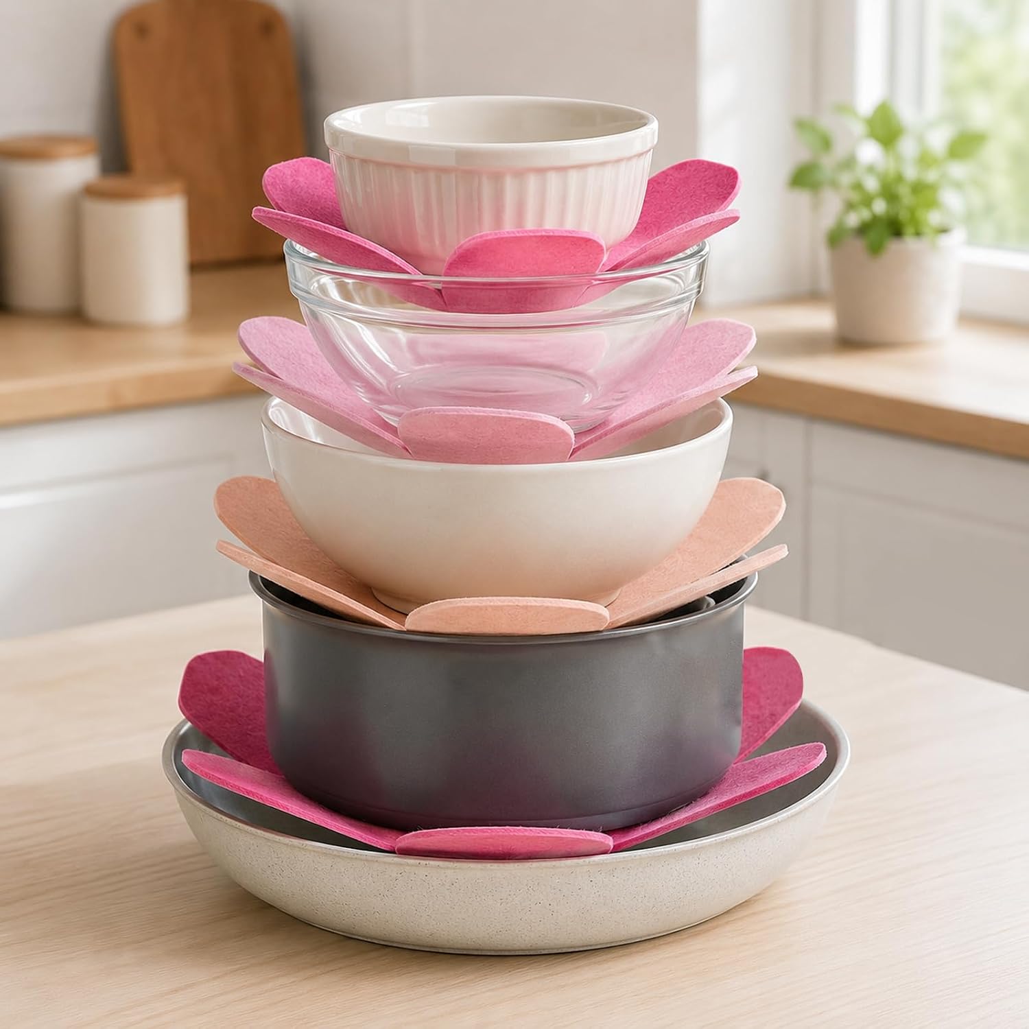 Pot and Pan Protectors 12 PCS Felt Pan Separators for Stacking