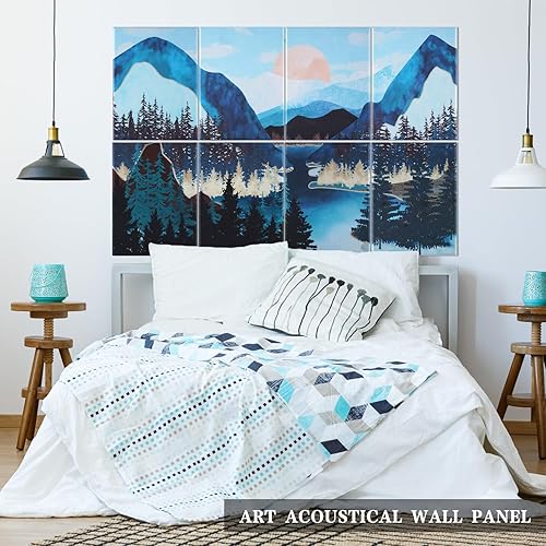 Miniatura 2 de Tutmyrea Paneles acústicos artísticos, acolchados a prueba de sonido, paquete de 8 paneles acústicos insonorizados de 48 x 32 pulgadas, paneles