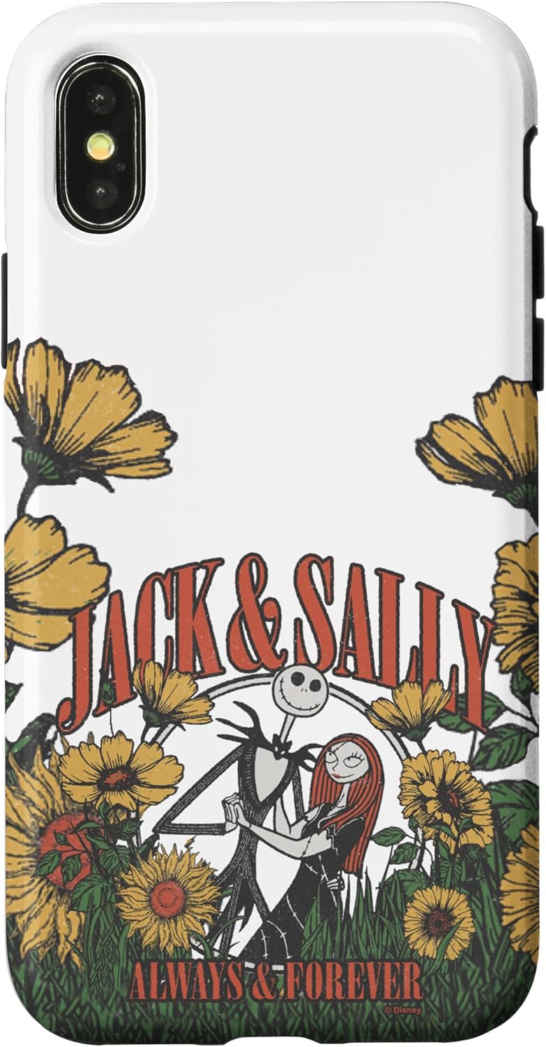 Disney The Nightmare Before Christmas Cute Jack & Sally Logo Case for iPhone 15