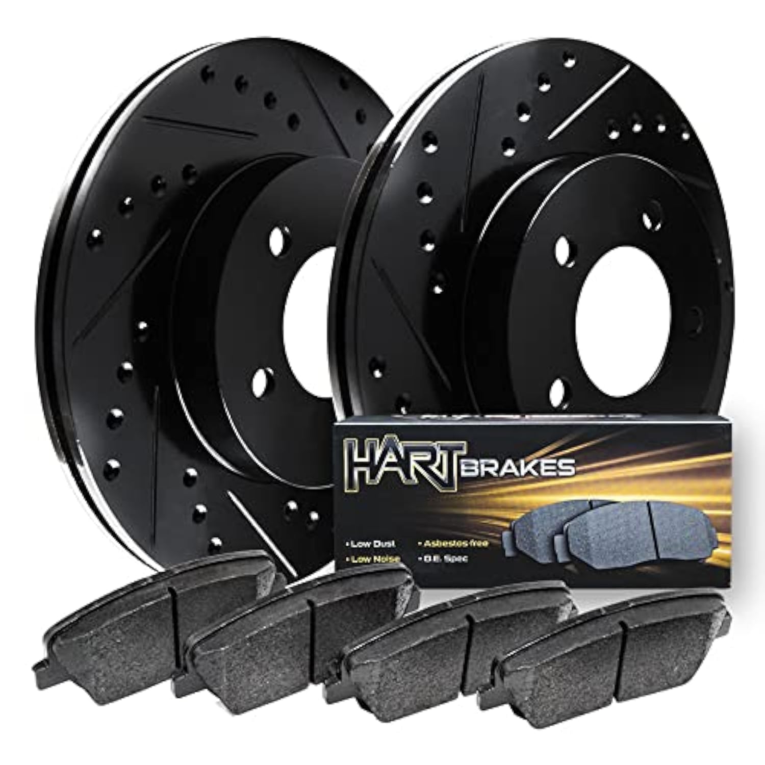 Hart Brakes Front Brakes and Rotors Kit |Front Brake Pads| Brake Rotors and Pads| Heavy Duty Brake Pads and Rotors |fits 1980-1994 Ford F-250, 1980-1994 Ford F-350