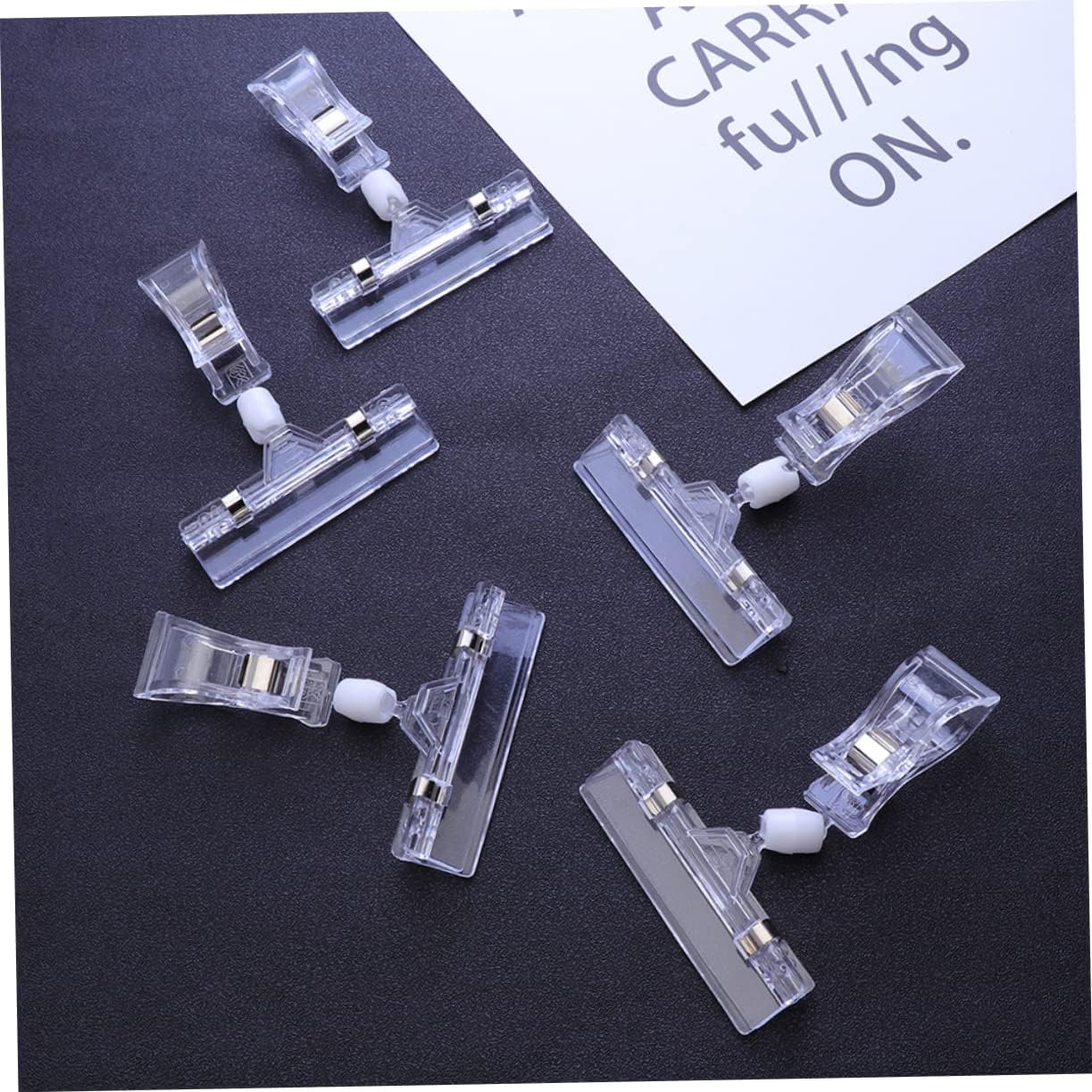 25pcs Transparent Double Clamp Rack Clip for Retail Displays Smooth Crystal Clip for Supermarkets and Shops Easy to Use Shelf Holder