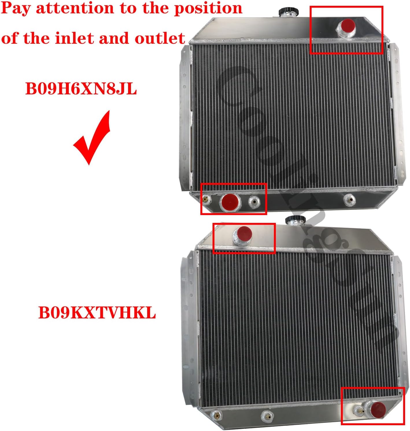 Aluminum Radiator for 1966-1979 Ford F100 F150 F250 F350 Bronco Truck 2.8-7.5L V8 3 Row Radiators with Electric Fan Shroud Thermostat Kit 1968 1969 1970