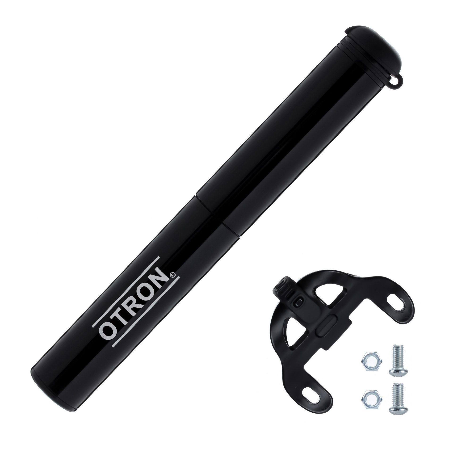 OTRON Mini Bike Pump - Compact & Portable - Extremely Lightweight - Premium CNC Aluminum - Presta & Schrader Valve Compatible - For Road, Mountain Or BMX Bicycles (Black, 140 PSI)