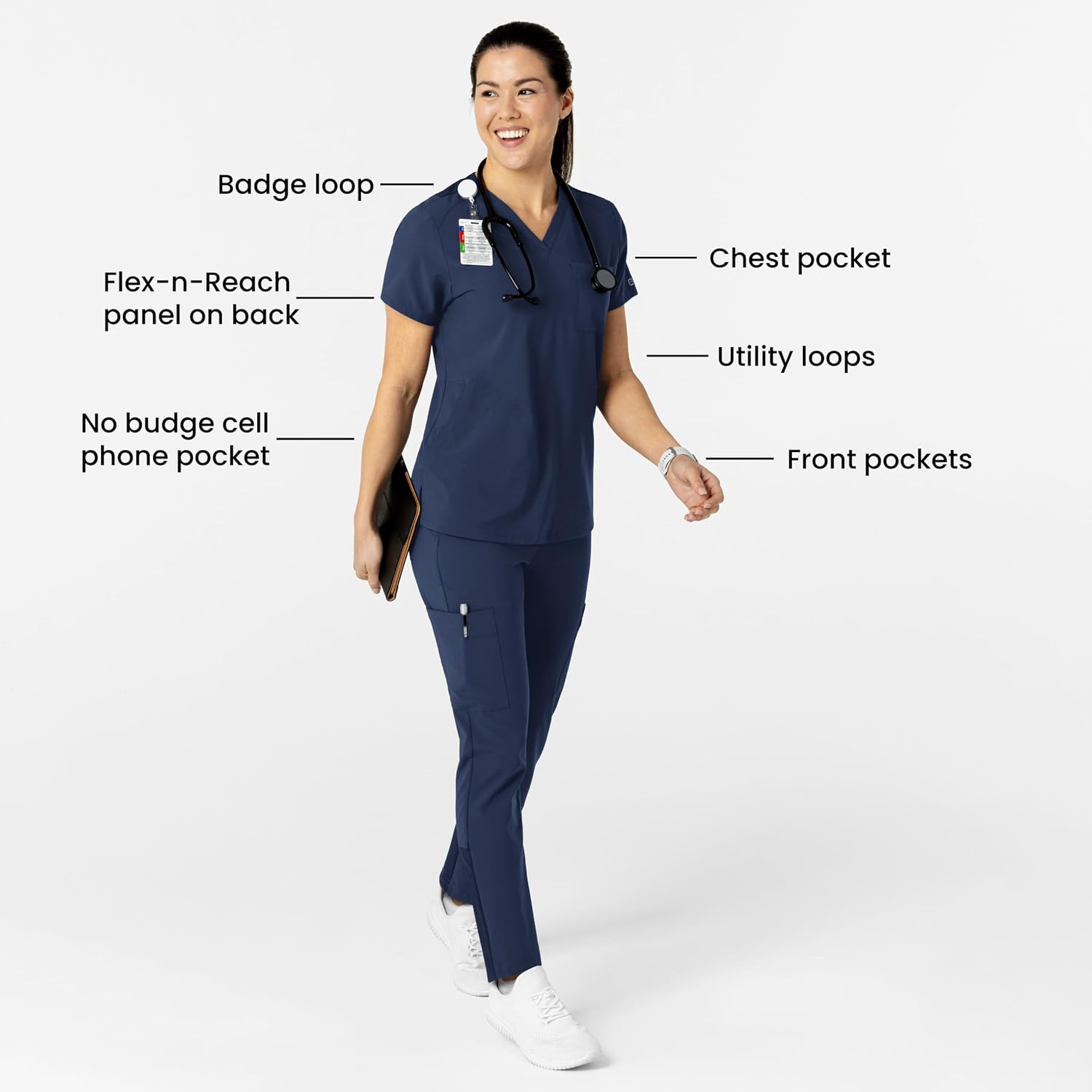 Wink Women's Women's Flex-n-Reach V-Neck Scrub Top