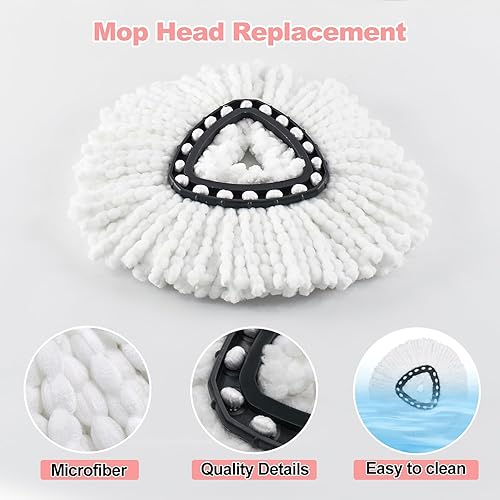 Miniatura 5 de Mango de fregona de repuesto para cabezal de fregona y cepillo de base de trapeador de repuesto para O Cedar EasyWring 1 tanque de trapeador