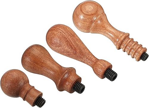 PATIKIL Mango de sello de cera solamente, paquete de 4 manijas de sello de repuesto de mango de madera para sobres de tarjetas de invitación de boda