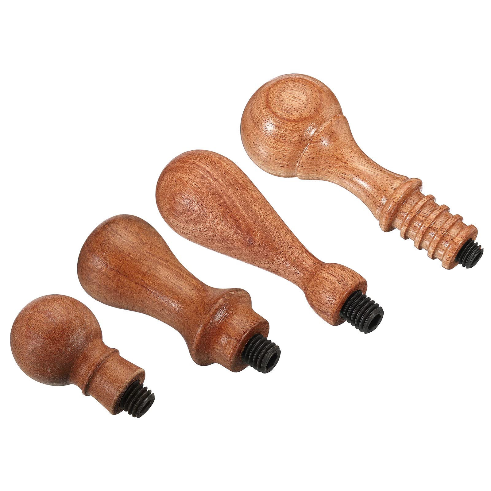 PATIKIL Wax Seal Stamp Handle Only, 4 Pack Wooden Handle Replacement Sealing Stamp Handles for Wedding Invitation Card Letter Envelope