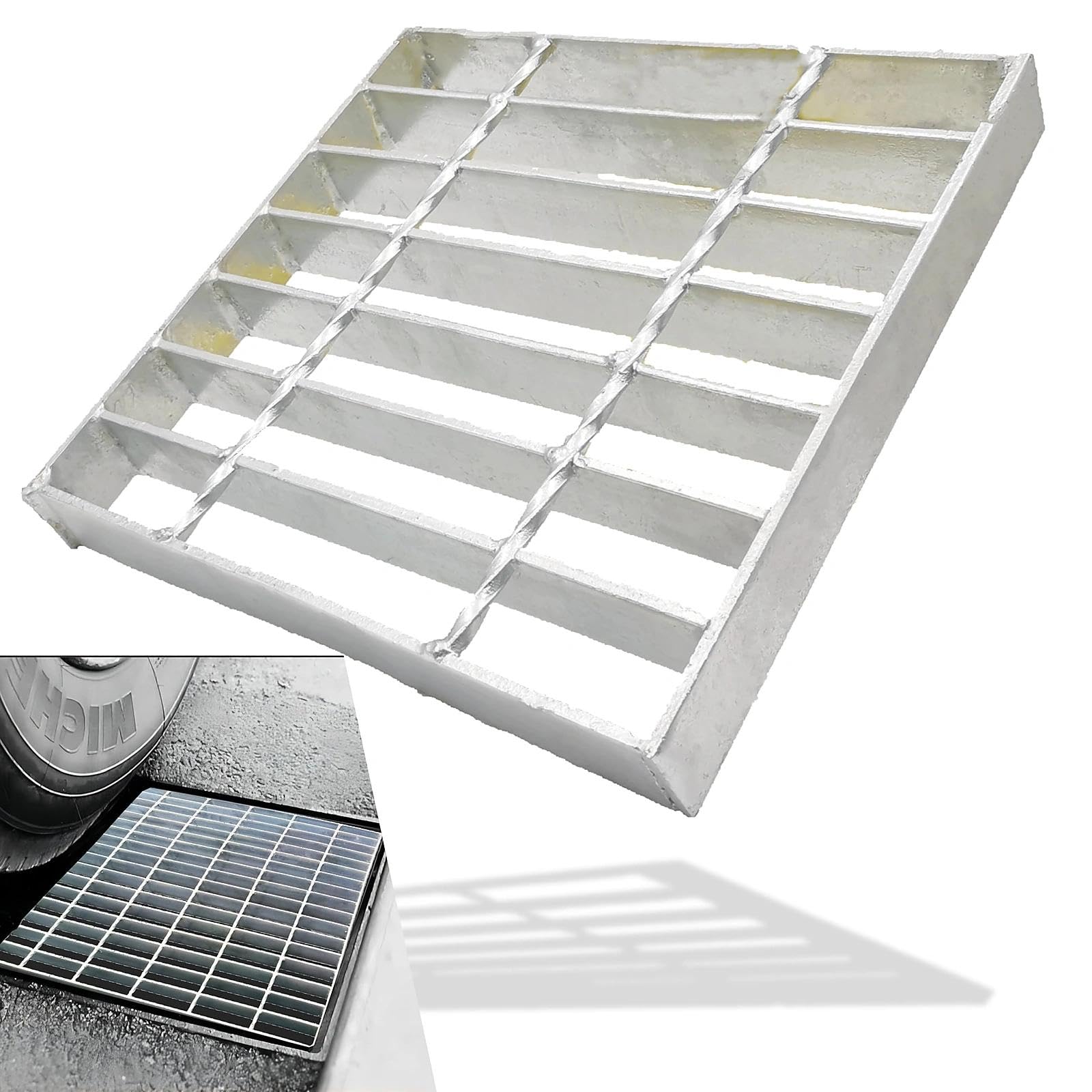 Galvanized Steel Drain Grate, Driveway Channel Cover 10x10 in