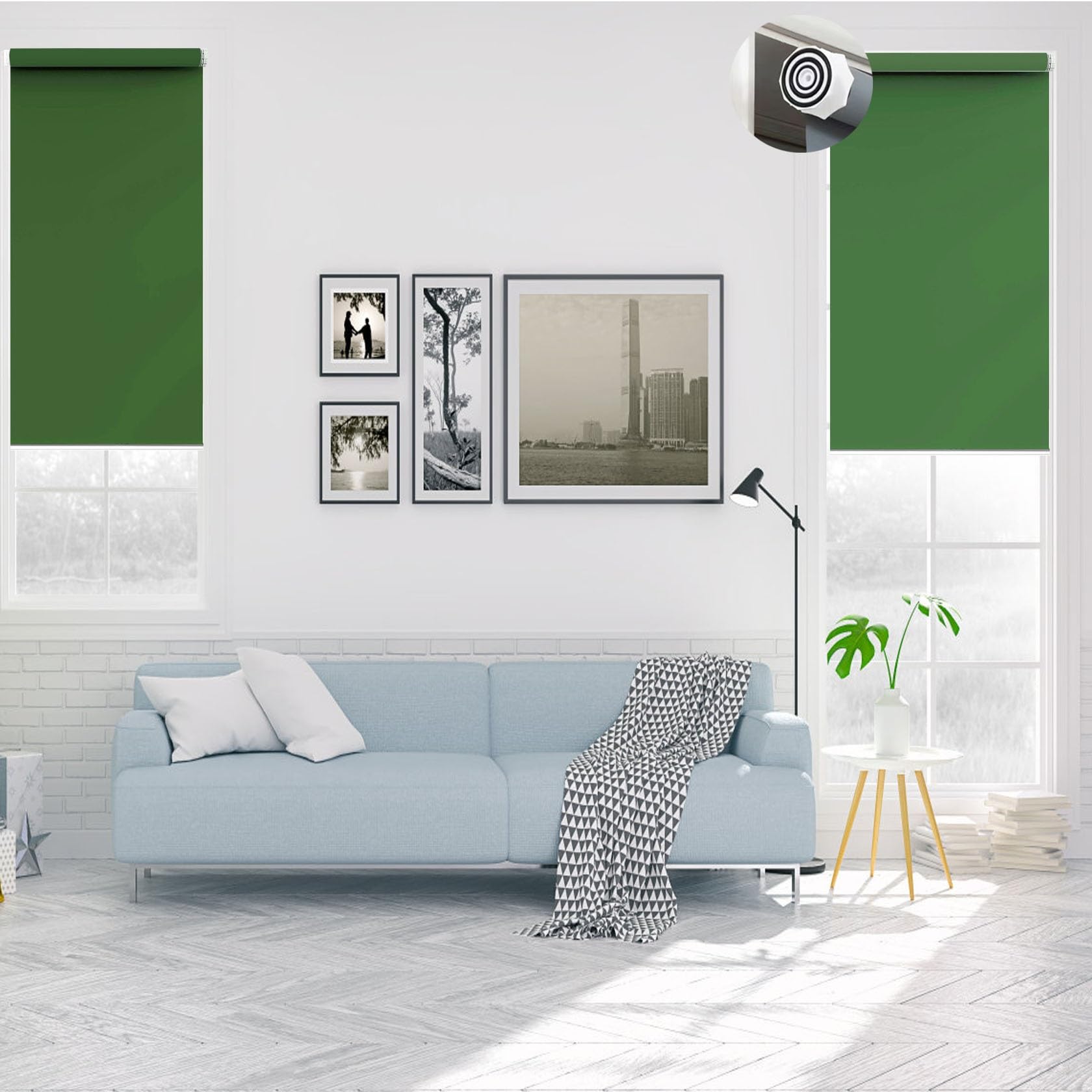 Thermal Blackout Blinds 80 x 150 cm Thermal Insulated UV Protection, Roller, Roman and Vertical blinds in a Variety of Sizes Ideal for Bedroom, Nursery, Dark Green