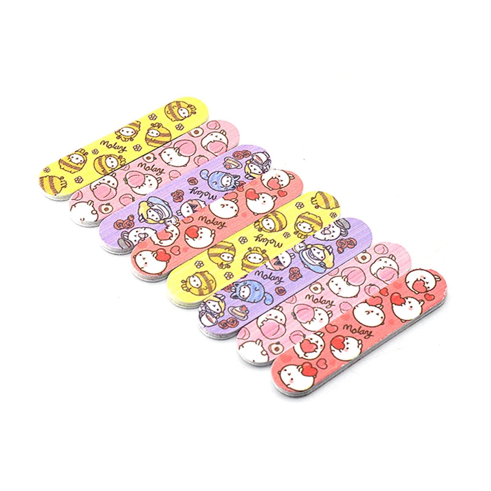 TRUSTTWO 100/200/300Pcs Levigatura Unghie Fille Carta Vetrata Forte di Spessore Cartone Stampato Mini Dritto Lima for Unghie Fit for Unghie Manicure Accessori The Mix-100pcs