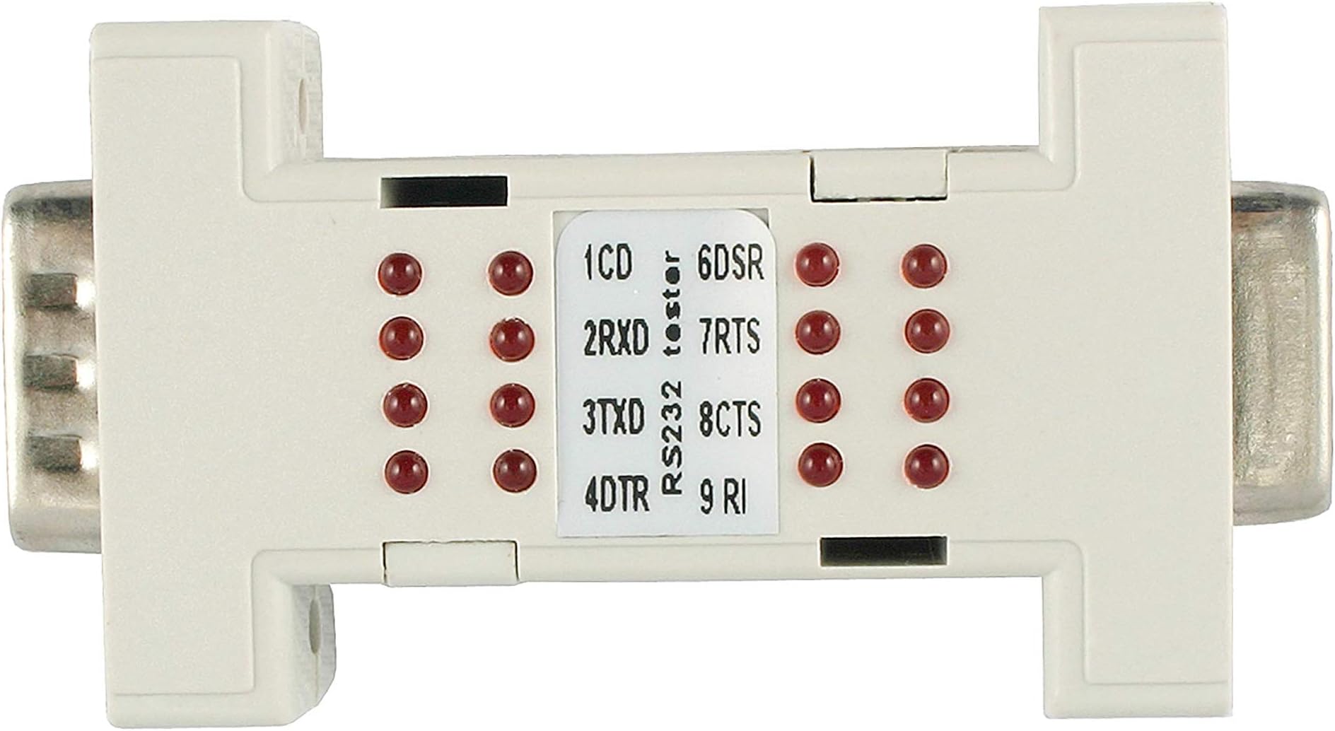 RS232 Tester Serial DB9 Interface Port Mini Analyzer Loop Back with LED Indicator