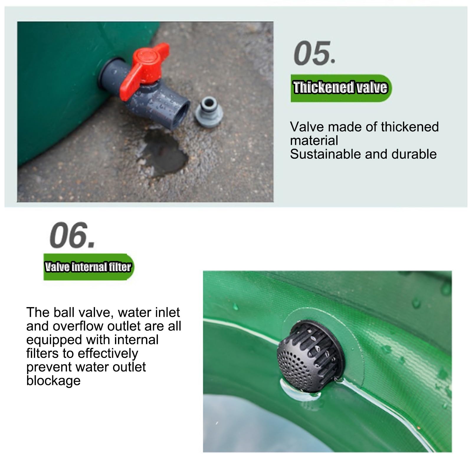 Sistema de recolección de agua de lluvia de 1000 litros con depósito de agua conectado con grifo de filtro para jardín y patio, diseño negro