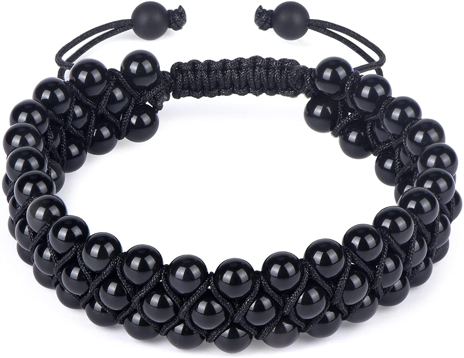 MAUTIK SADIWALA Natural Black Obsidian Bracelet Triple Layer 8mm Beads Size Unisex Bracelet (B09PMKYC1H) Amazon Price History, Amazon Price Tracker
