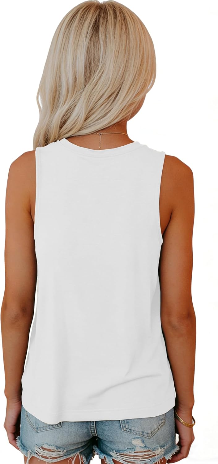 Girls Tank Tops Kids Summer Flowy Loose Fit Casual Cute Sleeveless Crewneck Tunic Tops T Shirt 7-14 Years