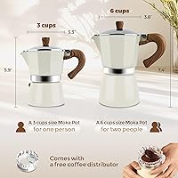 Vista 2 de ShanSon Moka Pot - Cafetera de café expreso de 3 tazas de 5 onzas, cafetera italiana manual cubana, cafetera italiana espresso greca para capuchino
