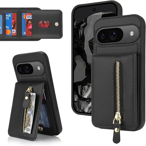 Jaorty for Google Pixel 9/9 Pro Phone Case with Card Holder,