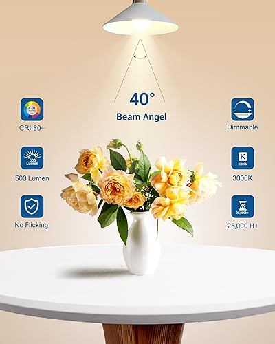 Miniatura 3 de DEWENWILS Paquete de 6 bombillas LED GU10 regulables, 3000 K blanco cálido GU10 de repuesto para iluminación de pista, 500 LM, 7 W