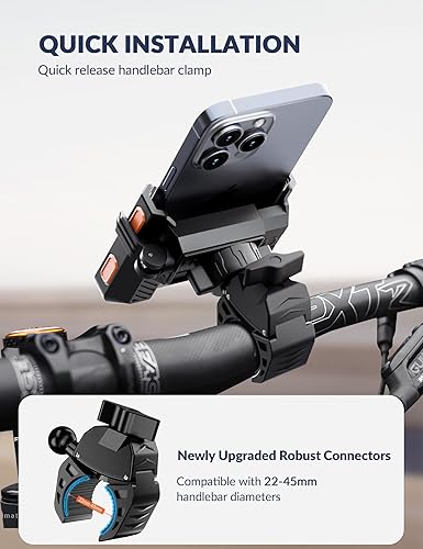 Miniatura 5 de Soporte de teléfono para bicicleta eléctrica, de montaña, scooter y motocross compatible con cámara bloqueo 1S Soporte universal de manillar de