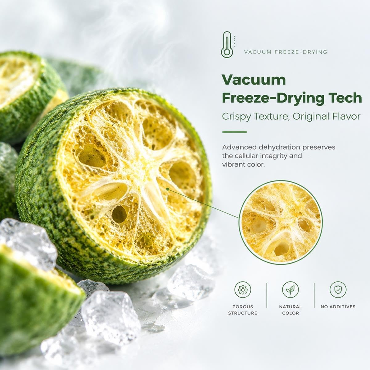 Kumquat Verdi a Metà Liofilizzati, Frutta per Tè e Bevande, 500g